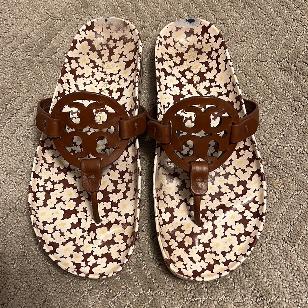 Tory Burch Miller Cloud Sandals Burnt Cuoio/Reverie Combo